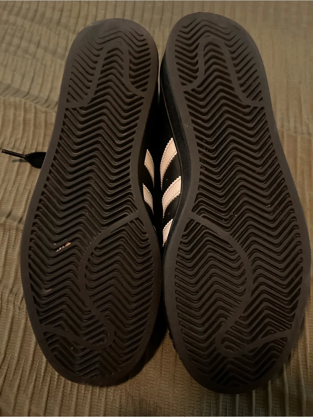 adidas men’s Superstar Sneakers - Black with White Stripes